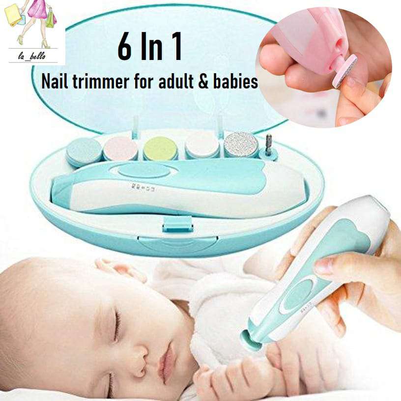 6 in 1 Baby Nail Trimmer Portable Electric Baby Manicure Pedicure Nail Clippers Infant Newborn Baby Nail Cutter with LED Light - Ideal Store