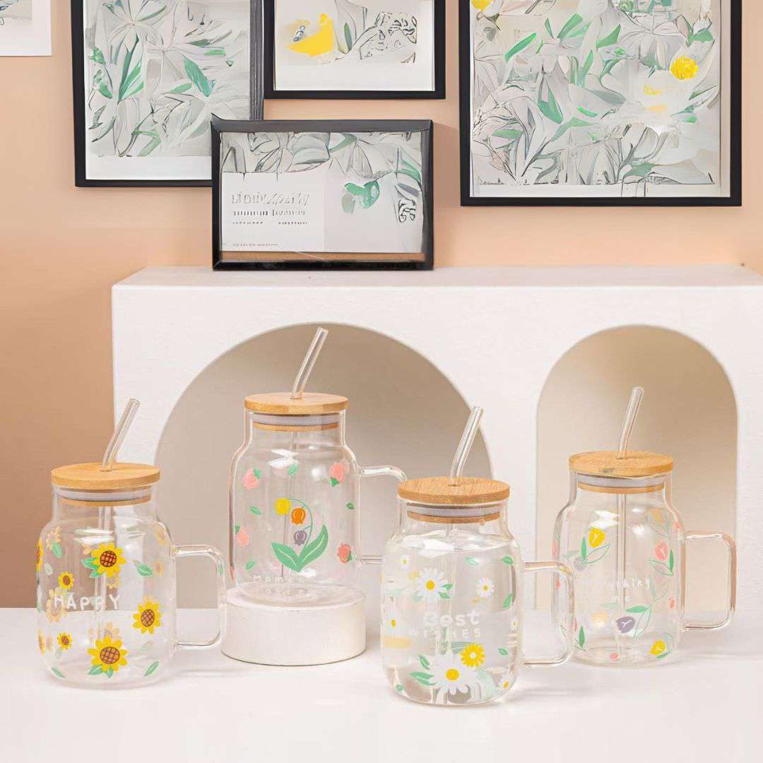 Blossom Big Timber jar with Lid straw - Ideal Store