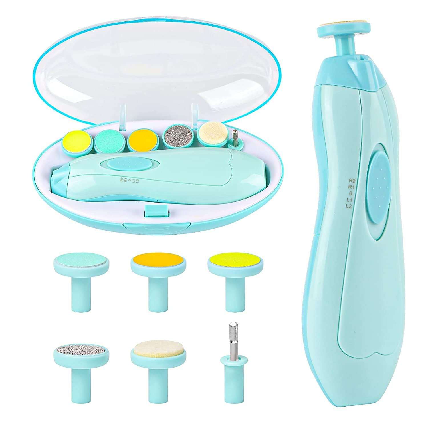 6 in 1 Baby Nail Trimmer Portable Electric Baby Manicure Pedicure Nail Clippers Infant Newborn Baby Nail Cutter with LED Light - Ideal Store