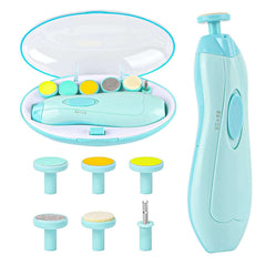 6 in 1 Baby Nail Trimmer Portable Electric Baby Manicure Pedicure Nail Clippers Infant Newborn Baby Nail Cutter with LED Light - Ideal Store