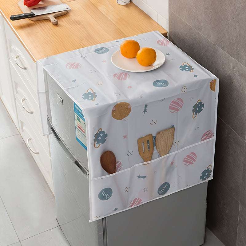 1/4pcs Multifunctional Refrigerator Dust Cover with Pockets, Outdoor Camping - IDEALSTORES