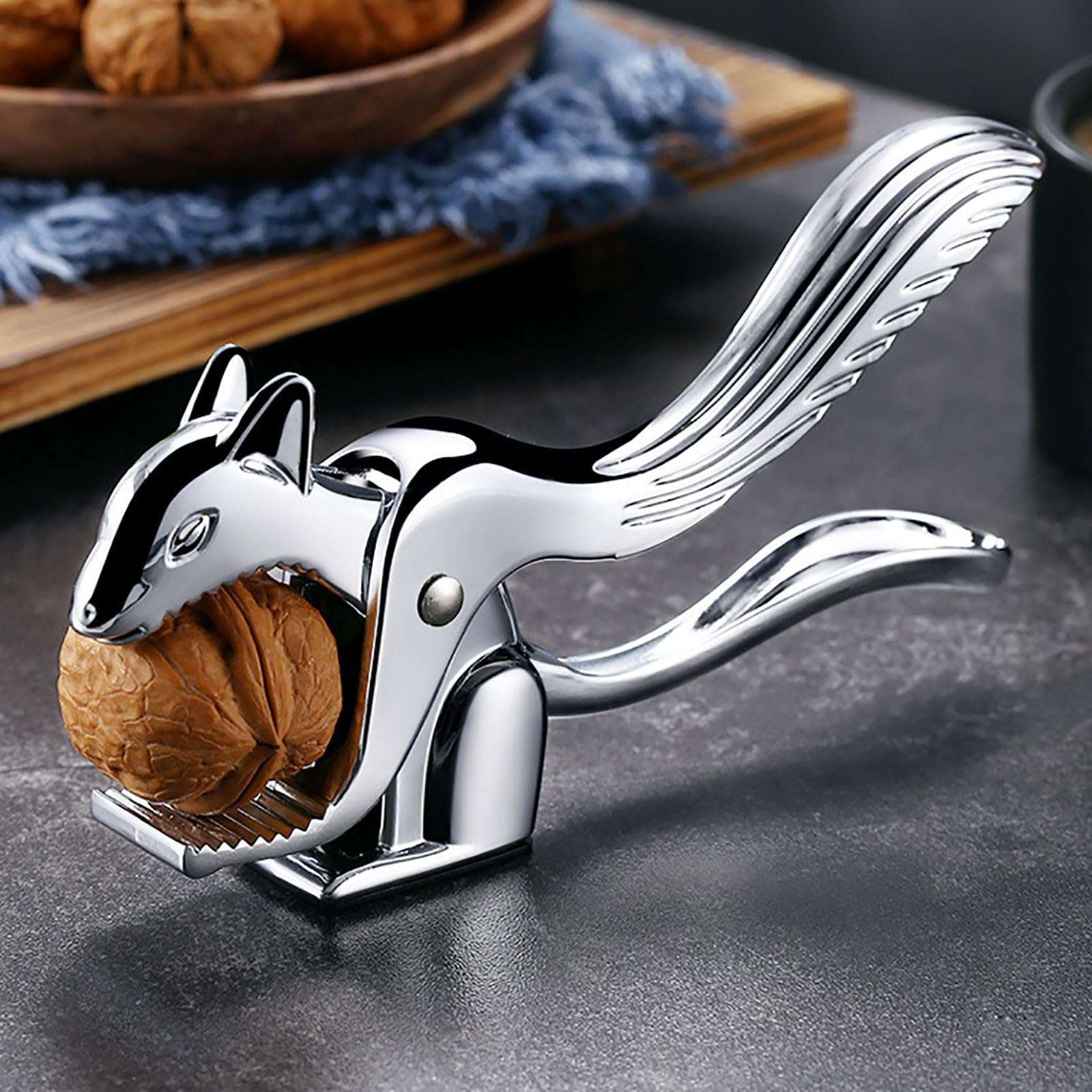 Zinc Alloy Squirrel Shape Walnut Clip, Walnut Crackers, Nut Crackers for All Nuts, Non-Slip Wear-Resistant Sheller - Ideal Store