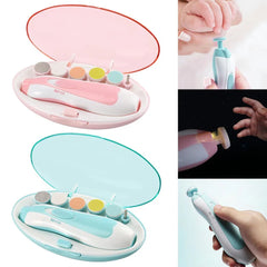 6 in 1 Baby Nail Trimmer Portable Electric Baby Manicure Pedicure Nail Clippers Infant Newborn Baby Nail Cutter with LED Light - Ideal Store