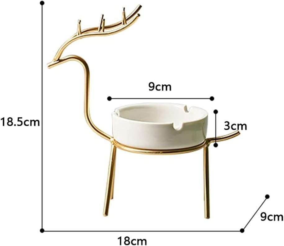 CORALTREE fancy Ceramic and metal frame Ash tray for smoking use for home office hotel and restaurant (1 Piece - IDEALSTORES