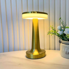 Premium Gold Cordless LED Table Lamp – Rechargeable Brass Finish Touch Lamp with 3 Brightness Levels - Ideal Store