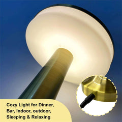 Premium Gold Cordless LED Table Lamp – Rechargeable Brass Finish Touch Lamp with 3 Brightness Levels - Ideal Store