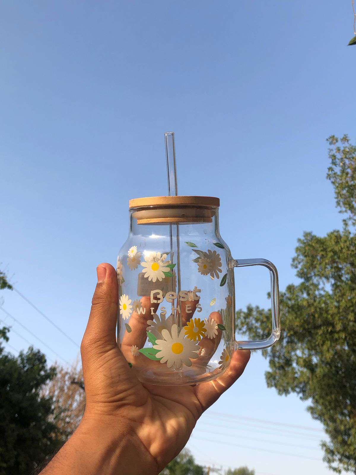 Blossom Big Timber jar with Lid straw - Ideal Store