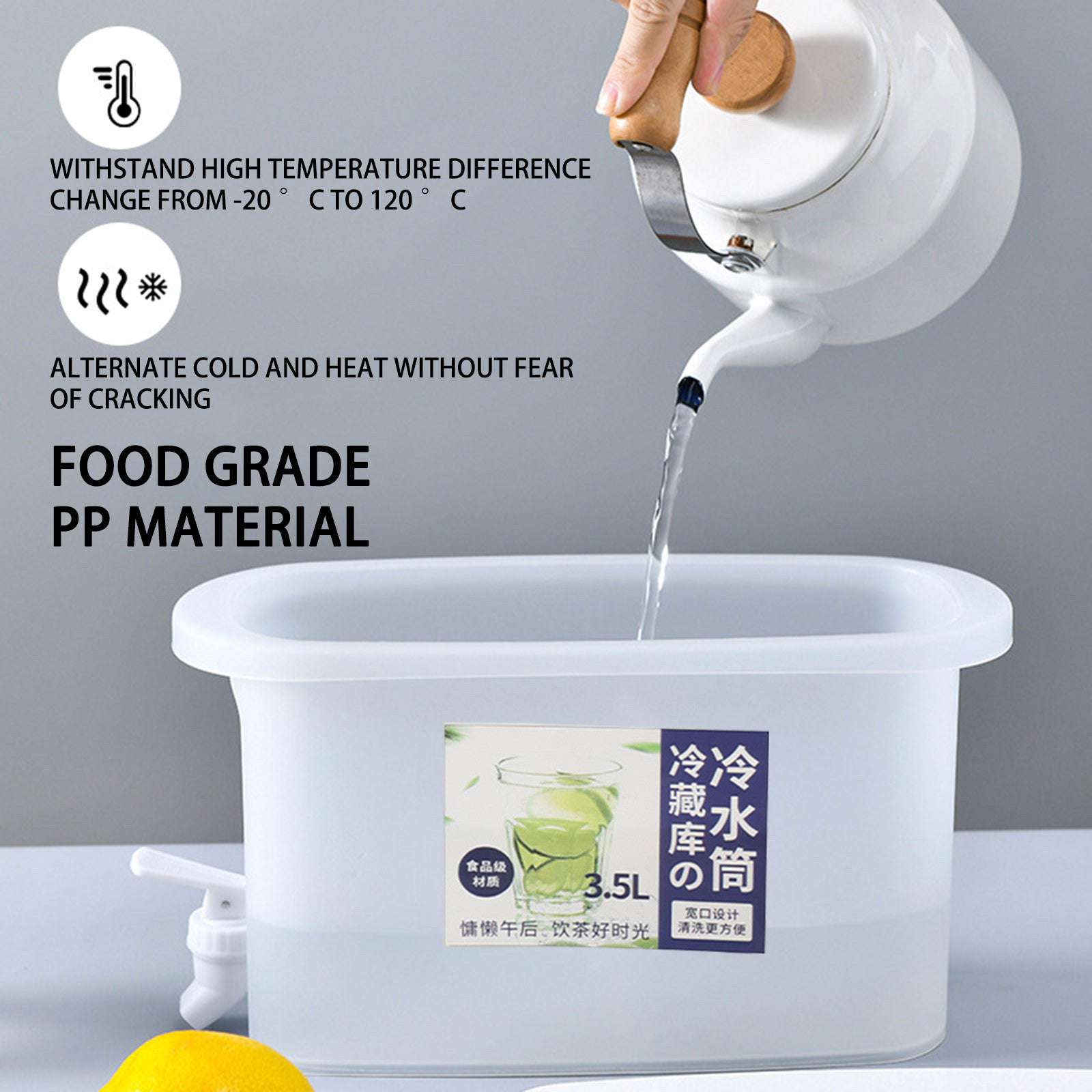 3500ml Fridge Water Dispenser with Faucet – Cold Drink Container for Home Use - Ideal Store