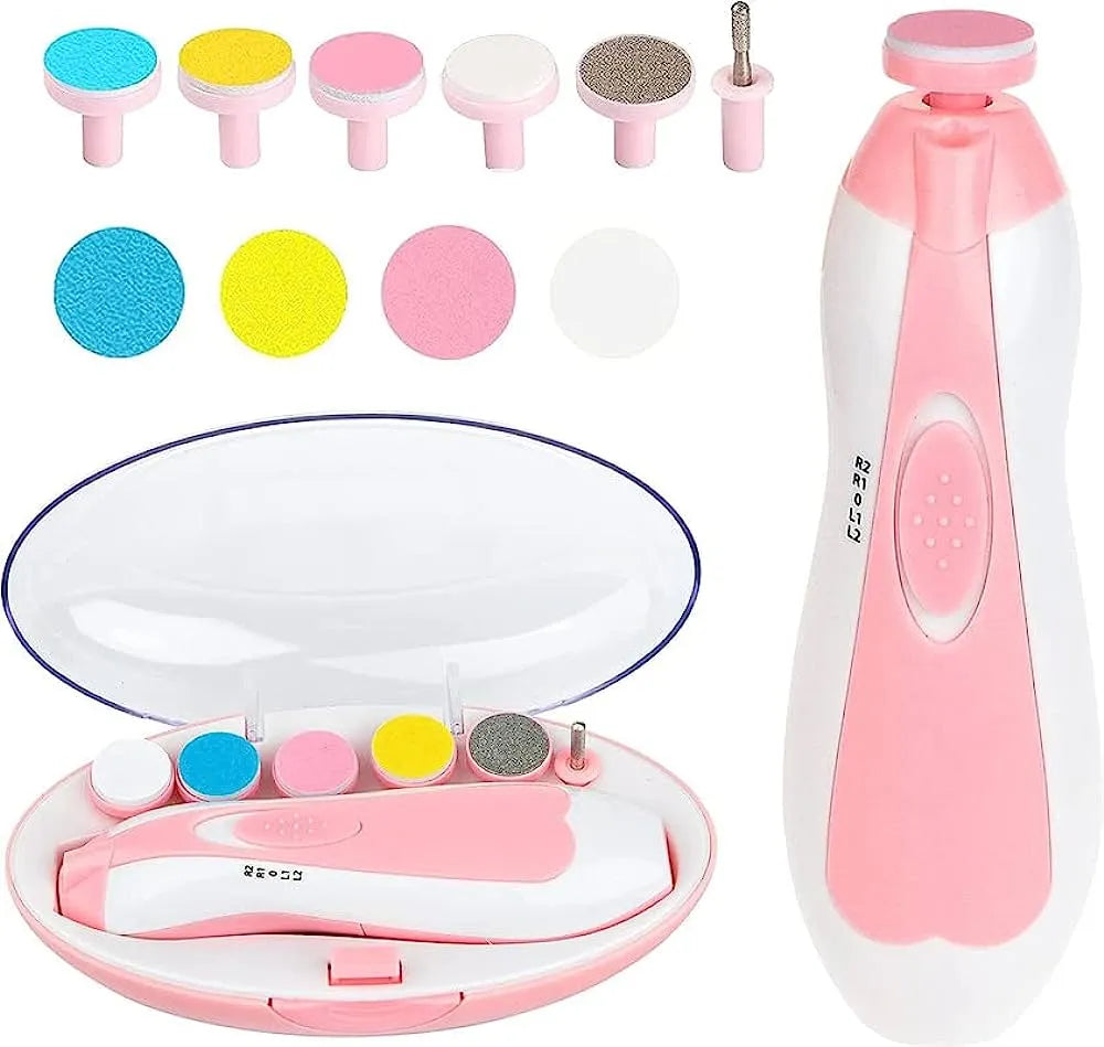 6 in 1 Baby Nail Trimmer Portable Electric Baby Manicure Pedicure Nail Clippers Infant Newborn Baby Nail Cutter with LED Light - Ideal Store