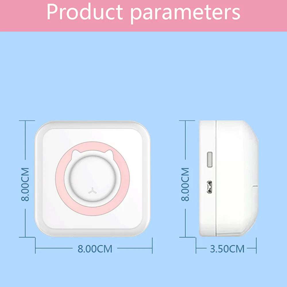 Meow Portable Mini Printer Thermal Label Printers Bluetooth Wireless Printing Inkless Stickers Paper 57mm Impressora Portatil - Ideal Store