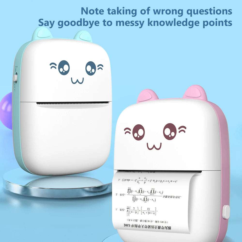 Meow Portable Mini Printer Thermal Label Printers Bluetooth Wireless Printing Inkless Stickers Paper 57mm Impressora Portatil - Ideal Store