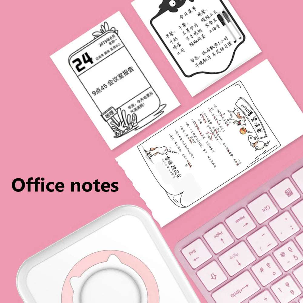 Meow Portable Mini Printer Thermal Label Printers Bluetooth Wireless Printing Inkless Stickers Paper 57mm Impressora Portatil - Ideal Store